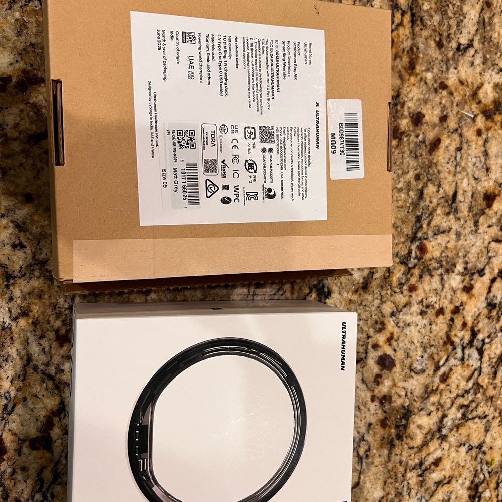 ULTRAHUMAN AIR RING SIZE 9 MATT GREY